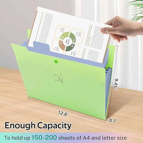 Corslet Expanding File Folder for Documents A4 Size Office Paper Students Certificate Holder Storage Organizer 5 Pockets Multicolor (Pack of 3) - Image 2