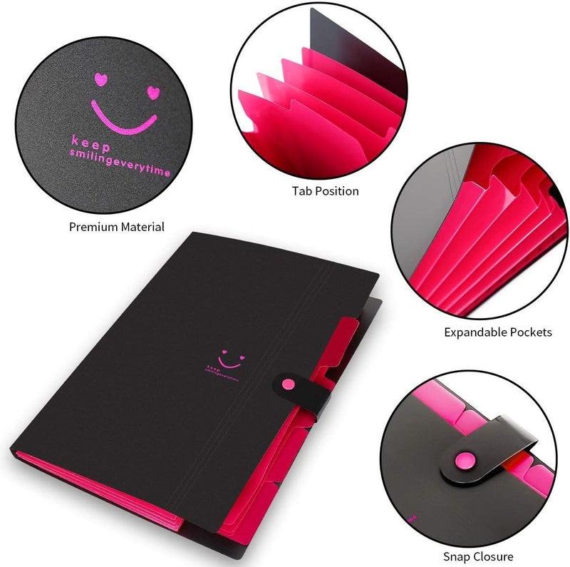 Corslet Expanding File Folder for Documents A4 Size Office Paper Students Certificate Holder Storage Organizer 5 Pockets Multicolor (Pack of 3) - Image 3
