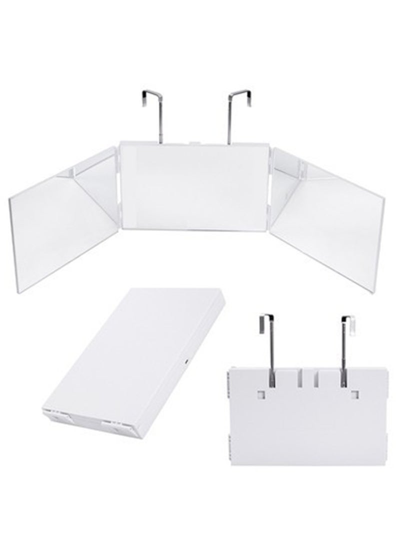 LED three-way mirror retractable hanging lighted makeup mirror three-fold hairdressing mirror folding makeup mirror - Image 2