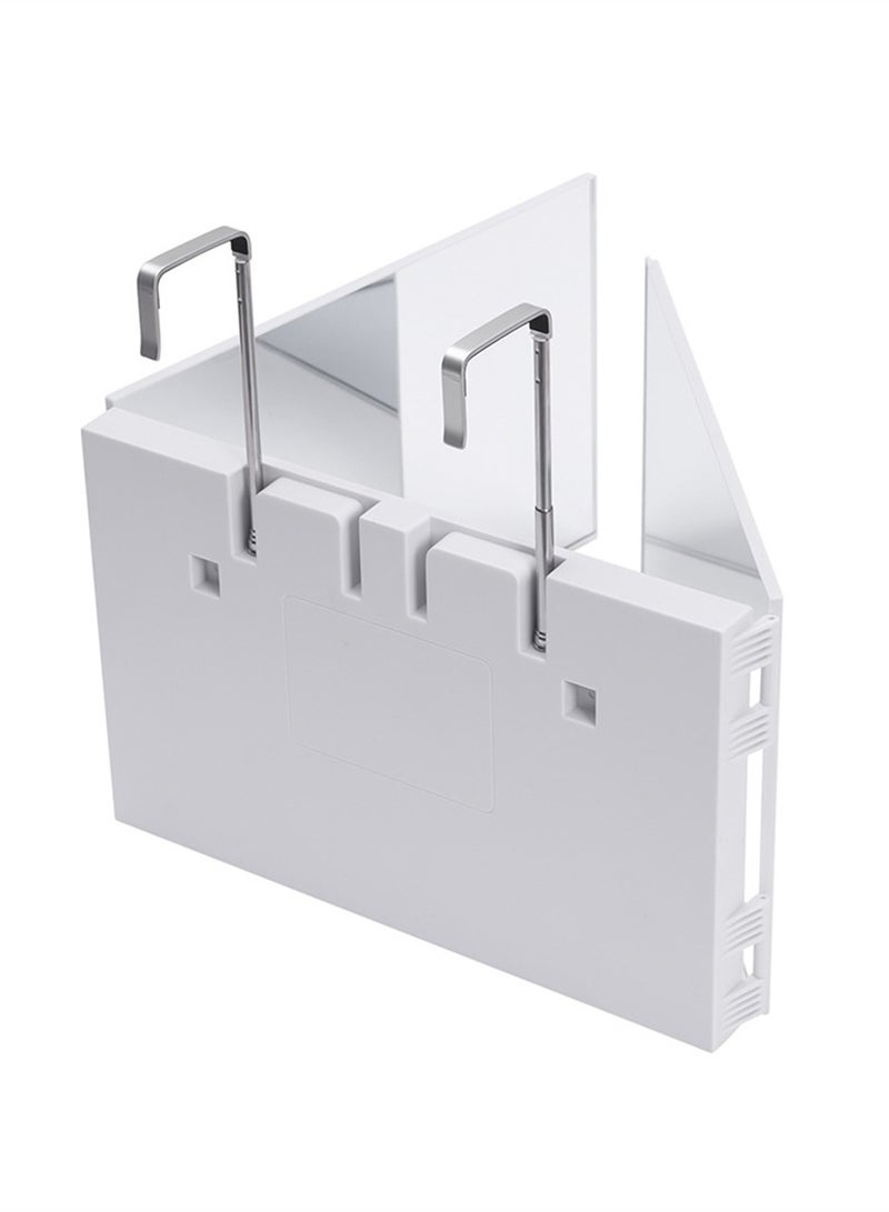 LED three-way mirror retractable hanging lighted makeup mirror three-fold hairdressing mirror folding makeup mirror - Image 3