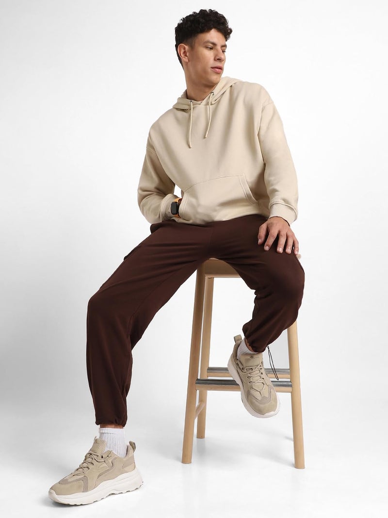 NOBERO Men's Oversized Brown Cargo Mid Rise Joggers, Oversized Brown Jogger-2XL - Image 4