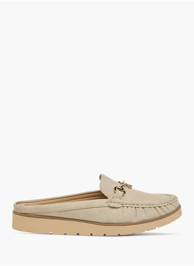 Flora Bella By Shoexpress Womens Metal Accent Slip-On Mules