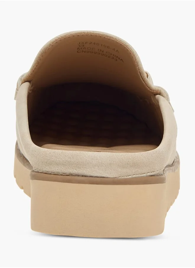 Flora Bella By Shoexpress Womens Metal Accent Slip-On Mules