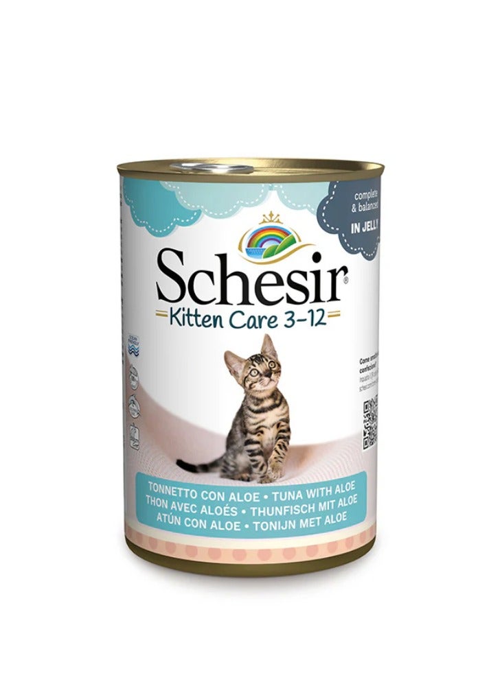 Schesir Kitten Care- Can In Jelly 3-12 Tuna With Aloe Wet Food 140g