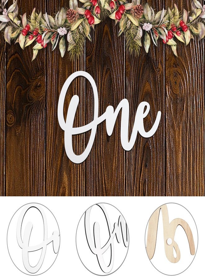 FEINIGESI Wooden One Sign for First Birthday Decorations, Wooden Cutout White Letter One Photo Prop for 1st Birthday Party Banner Wall Décor Backdrop - Image 3