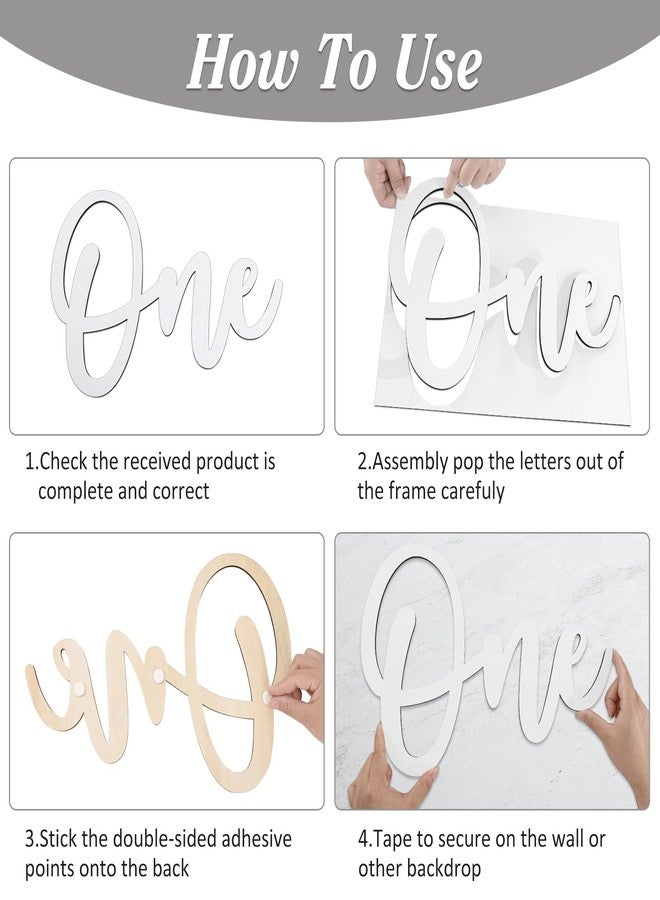 FEINIGESI Wooden One Sign for First Birthday Decorations, Wooden Cutout White Letter One Photo Prop for 1st Birthday Party Banner Wall Décor Backdrop - Image 5