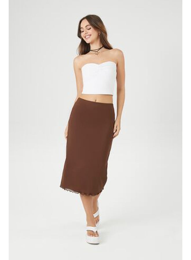 FOREVER 21 Lettuce-Edge Midi Skirt - Image 5