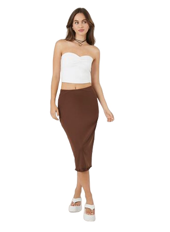 FOREVER 21 Lettuce-Edge Midi Skirt - Image 1