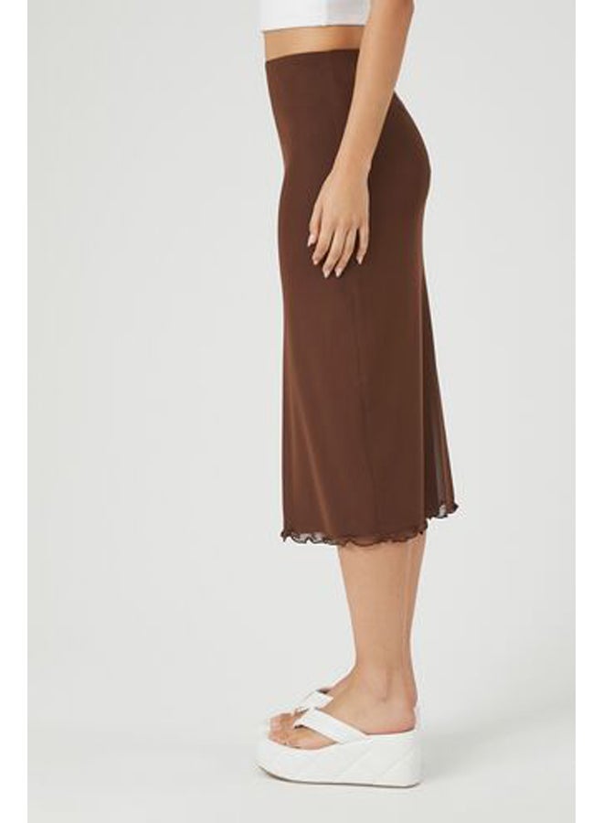 FOREVER 21 Lettuce-Edge Midi Skirt - Image 3