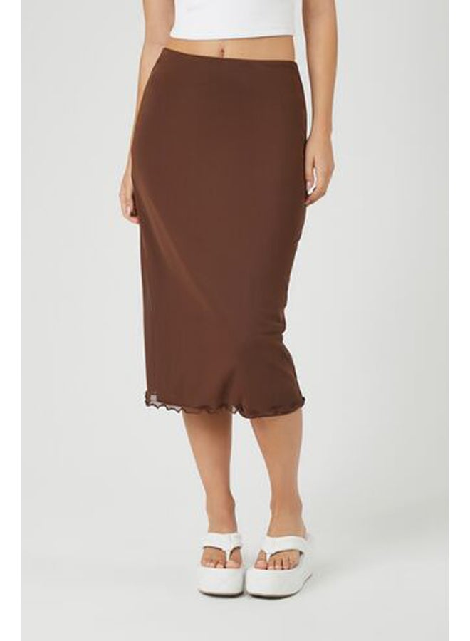 FOREVER 21 Lettuce-Edge Midi Skirt - Image 2