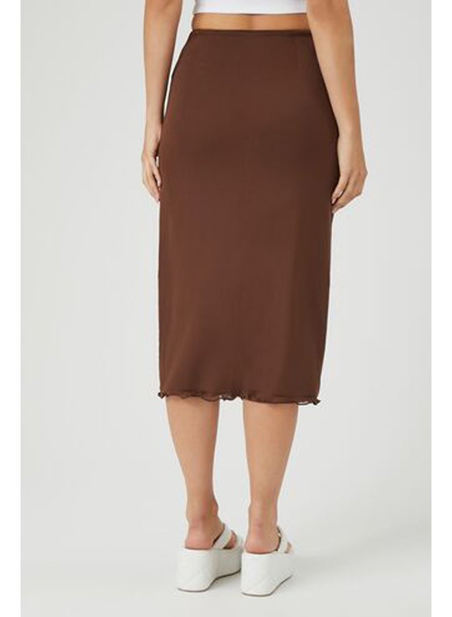 FOREVER 21 Lettuce-Edge Midi Skirt - Image 4
