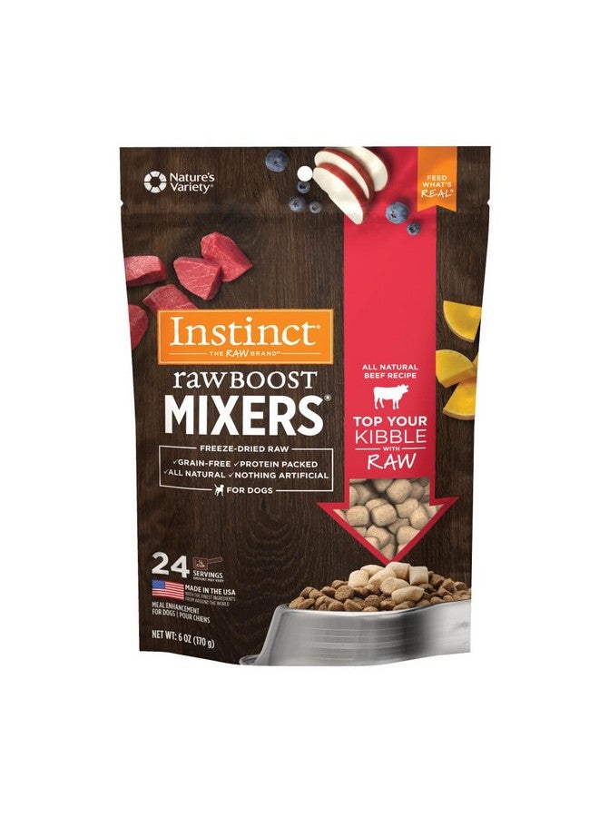 Instinct Raw Boost Mixers, Freeze Dried Dog Food Topper, Grain Free Recipe - All Natural Beef, 6 oz. Bag - Image 1