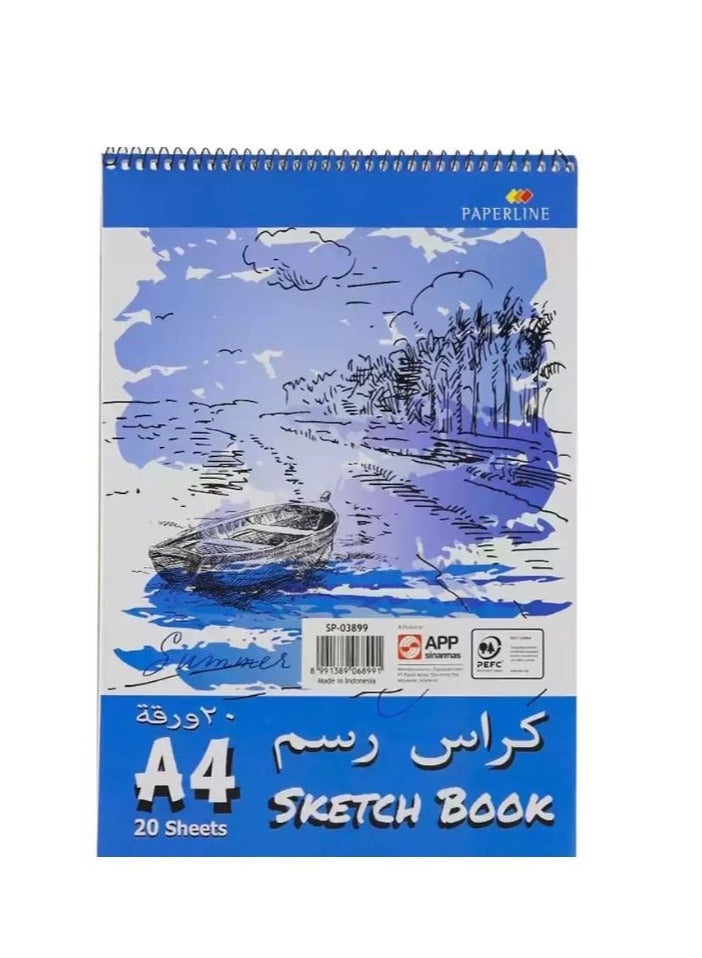 paperline Sketch Book Plain- A4 Size-20 Sheets- Blue - Image 2