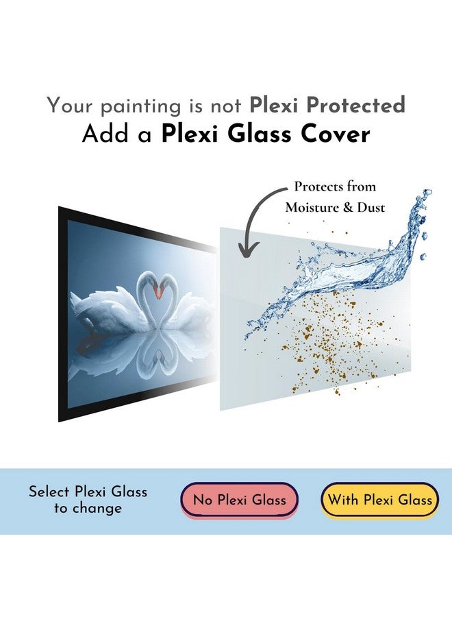 Mad Masters 2 White Swan Bird Duck Love Painting Hanging Photo Frame Decorative Item for Living Room, Bedroom, Home Decor and Wall Decoration (MM 10001, 8x12 Inch, Paper, Without Plexi Glass) - Image 5