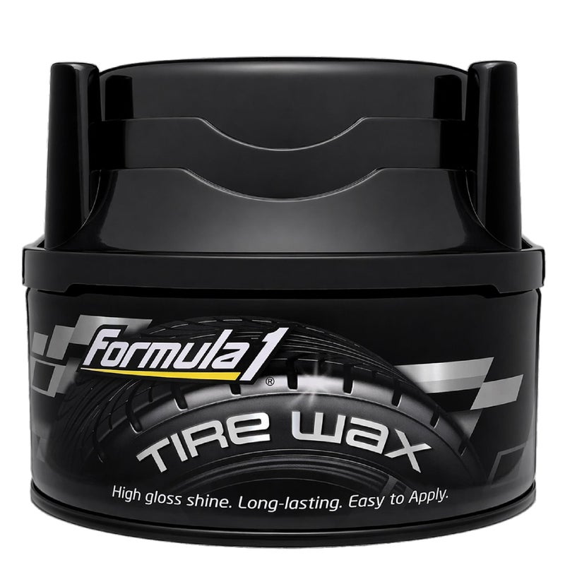 Formula 1 Tire Wax Long Lasting Tire Gel for Black Glossy Tires Water Resistant Restores Plastic Trim Foam Applicator Included 10oz - Image 2
