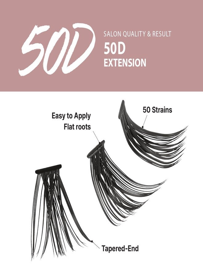 i.Envy i-ENVY 50D Extension Cluster Individual Lashes, Easy to Apply, Flat Tapered-End Root, Pre-fanned Volume Lashes, J Curl with Soft Fiber, Quick Application for Salon Quality & Result (Medium-56Clusters) - Image 3