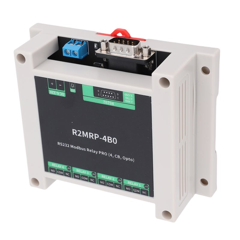 diustou Industrial Relay Module ABS Enclosure 4 Channel RS232 RTU Relay Module - Automation Ready for PLC Integration Motor Valve Control - Image 2
