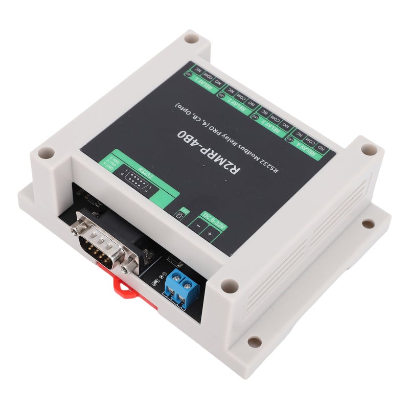diustou Industrial Relay Module ABS Enclosure 4 Channel RS232 RTU Relay Module - Automation Ready for PLC Integration Motor Valve Control - Image 5