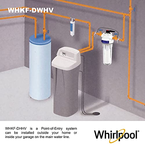 Whirlpool 10 x 2.5 Inch Whole House Water Filtration System WHKF-DWHV, 3/4" Ports, Clear Housing, NSF Certified Water Filter WHKF-GD05 Included - Image 4