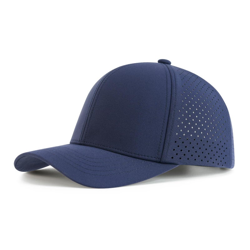 VOBOOM Men Quick Dry Baseball Cap Laser Cut Mesh Ball Curved Brim Snapback Hat (Navy Blue) - Image 1