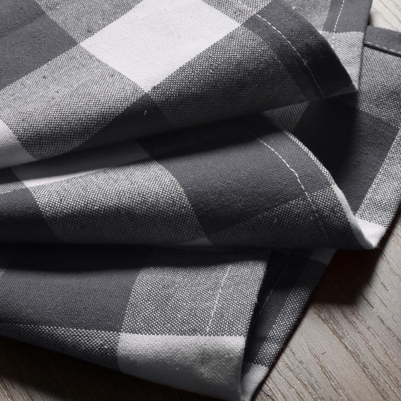 Native Fab Gray Buffalo Check Cloth Napkins 100 Cotton Set of 4 16x16 inches Plaid Checkered Pattern Soft Absorbent Reusable Table Napkins for Dinner Wedding Luncheon Party Holiday  Grey - Image 4