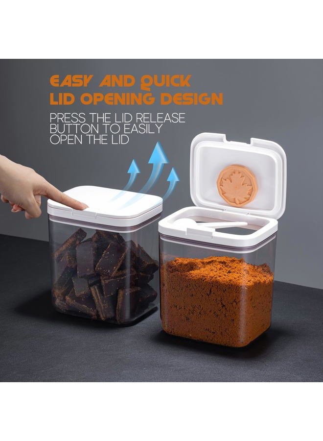 LivLab Brown Sugar Container- 2 Qt/2L Airtight Brown Sugar Keeper Storage Container Flour Container Coffee Canister with Spoon Food Cereal Bins Household for Kitchen Pantry (W-2.0A) - Image 5