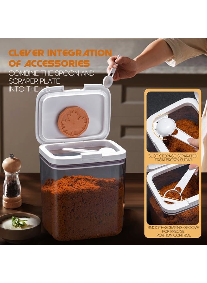 LivLab Brown Sugar Container- 2 Qt/2L Airtight Brown Sugar Keeper Storage Container Flour Container Coffee Canister with Spoon Food Cereal Bins Household for Kitchen Pantry (W-2.0A) - Image 4