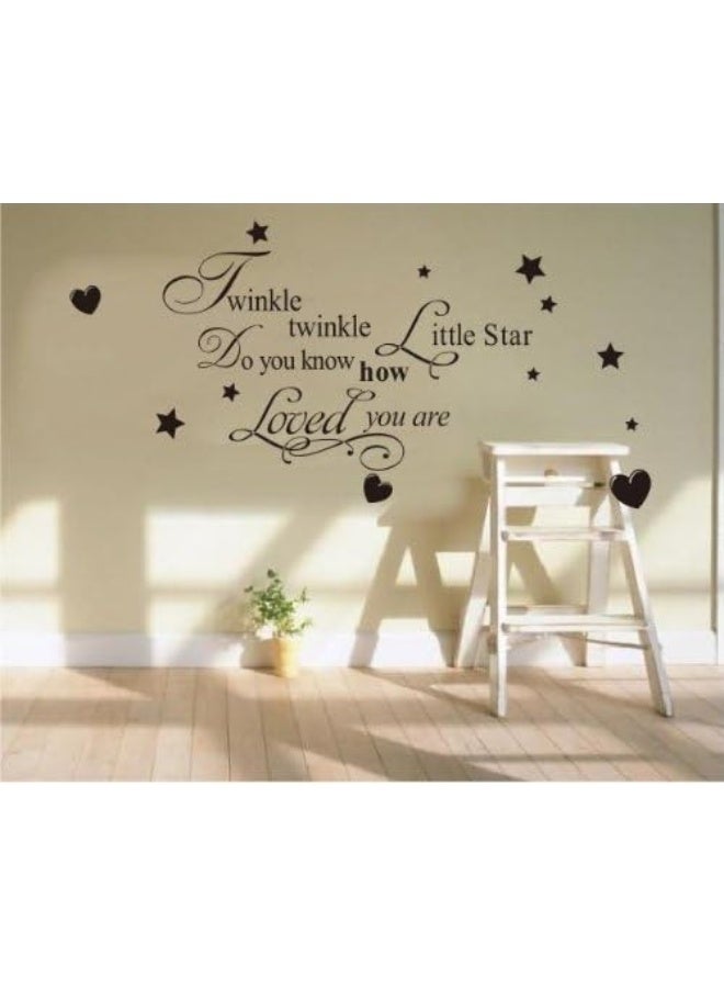 Decalgeek Twinkle Little Star Do You Know How Loved Are - Girl's or Boy's Room Kids Baby Nursery - Vinyl Wall Decal, Lettering Art Letters Decor, Quote Design Sticker, Saying Decoration - Image 1