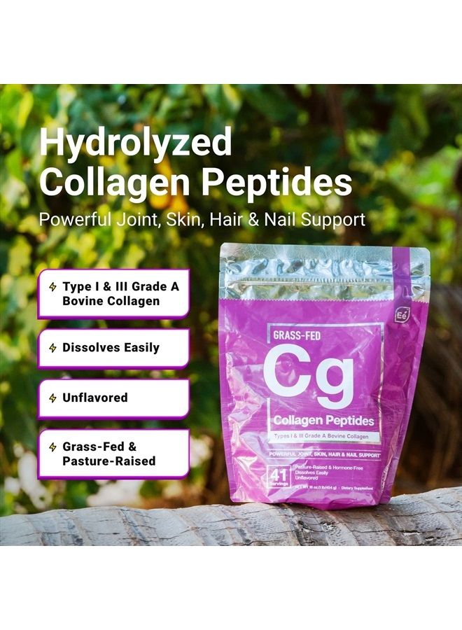 Essential Elements Hydrolyzed Collagen Peptides Powder - Collagen Supplement for Joint, Skin, Hair, & Nail Support - Types I & III - Non-GMO, Hormone-Free, Grass-Fed Collagen Powder - 41 Servings  - Image 4