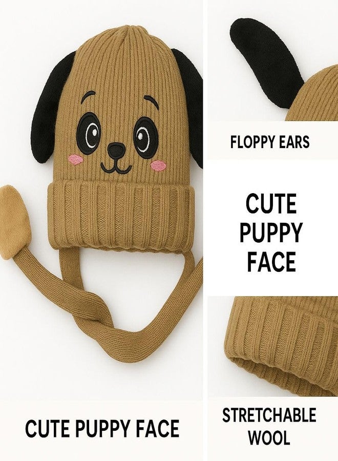 FAMWRAPZ Baby Boys Girls Winter Caps Unisex Knitted Toddler Kids Soft Headwear Woollen Caps Accessory (9-10 Years, Light Brown) - Image 5