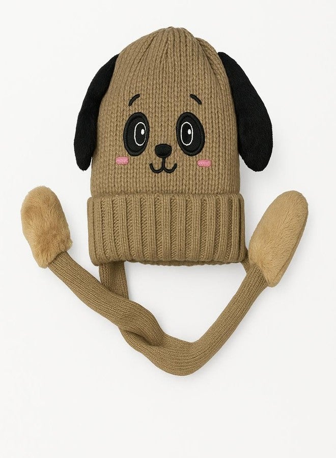 FAMWRAPZ Baby Boys Girls Winter Caps Unisex Knitted Toddler Kids Soft Headwear Woollen Caps Accessory (9-10 Years, Light Brown) - Image 3