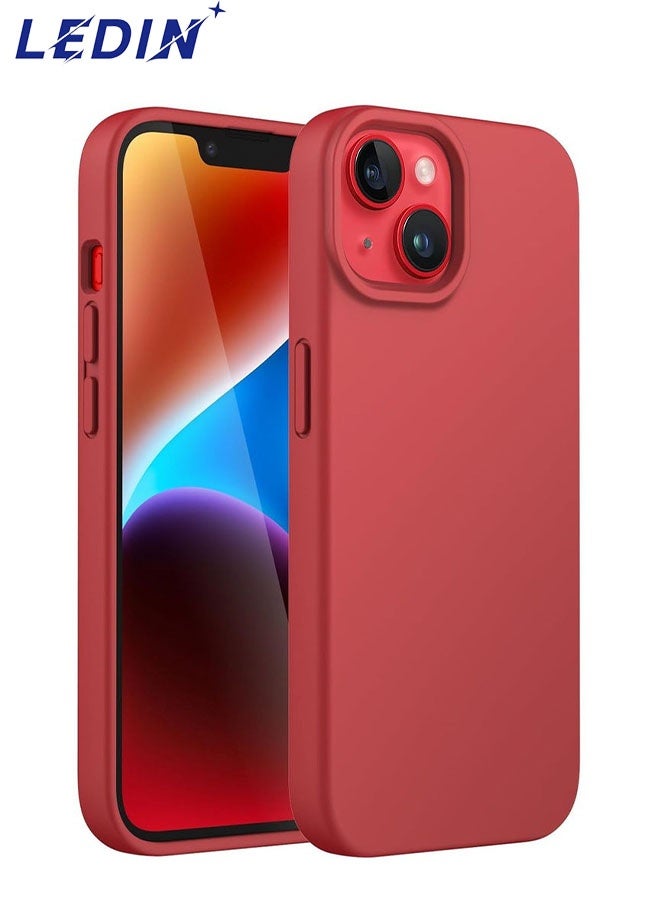 LEDIN Silicone Case for iPhone 14 Plus Silky Soft Touch Full Body Protective Phone Case Shockproof Cover with Microfiber Lining - Image 1