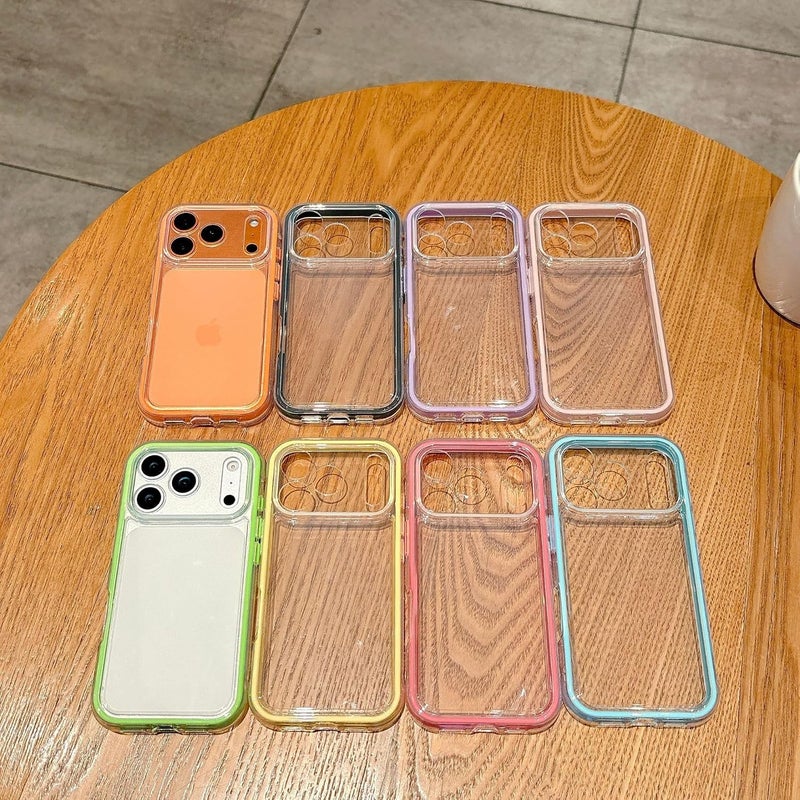 4 Corners Shockproof Clear Anti-Slip Solid Color Frame Compatible with iPhone Case (iPhone 16 Plus,Red) - Image 2