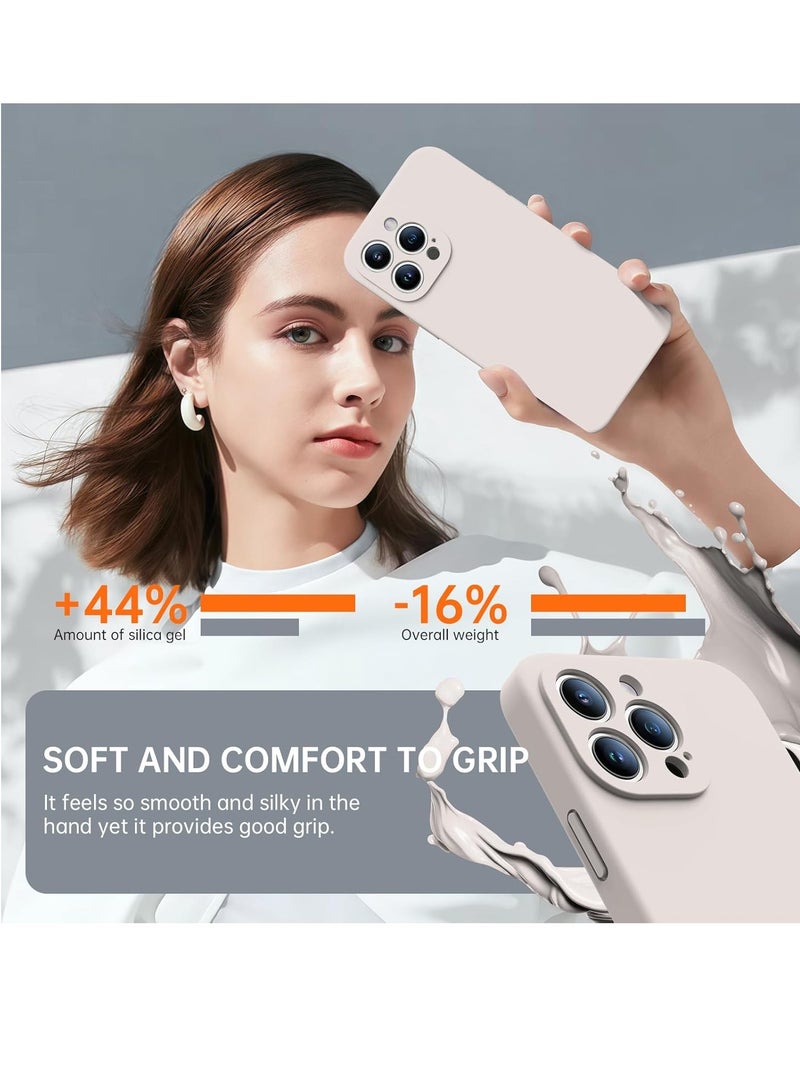 ELTRAZONE iPhone 16 Pro Max Case with 2 Screen Protectors – Liquid Silicone Protective Phone Case (6.9") – Compatible with MagSafe – Upgraded Camera Protection – Rock Grey - Image 3