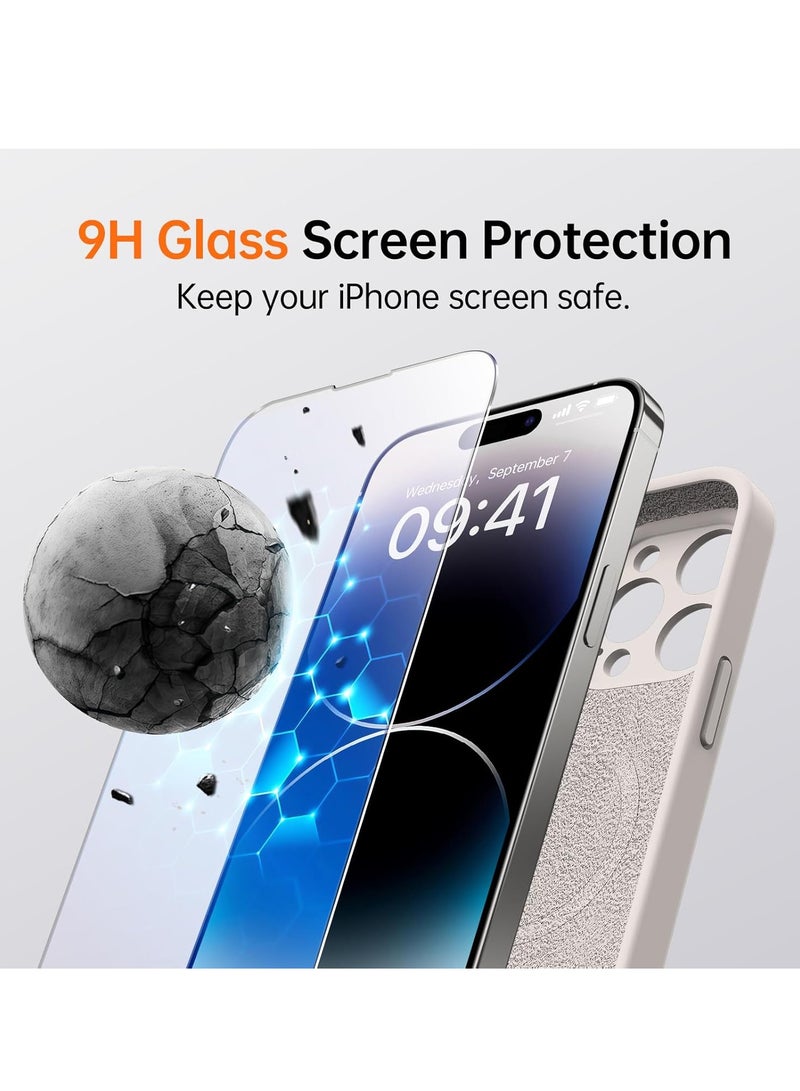 ELTRAZONE iPhone 16 Pro Max Case with 2 Screen Protectors – Liquid Silicone Protective Phone Case (6.9") – Compatible with MagSafe – Upgraded Camera Protection – Rock Grey - Image 4