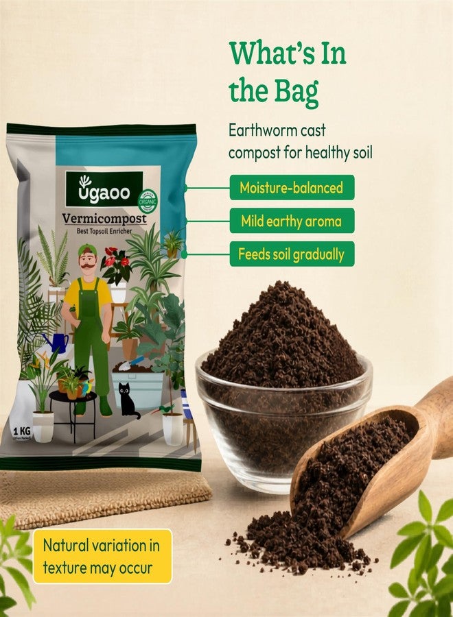 Ugaoo Vermicompost for Plants 1 Kg - Organic Fertilizer & Manure - Image 2