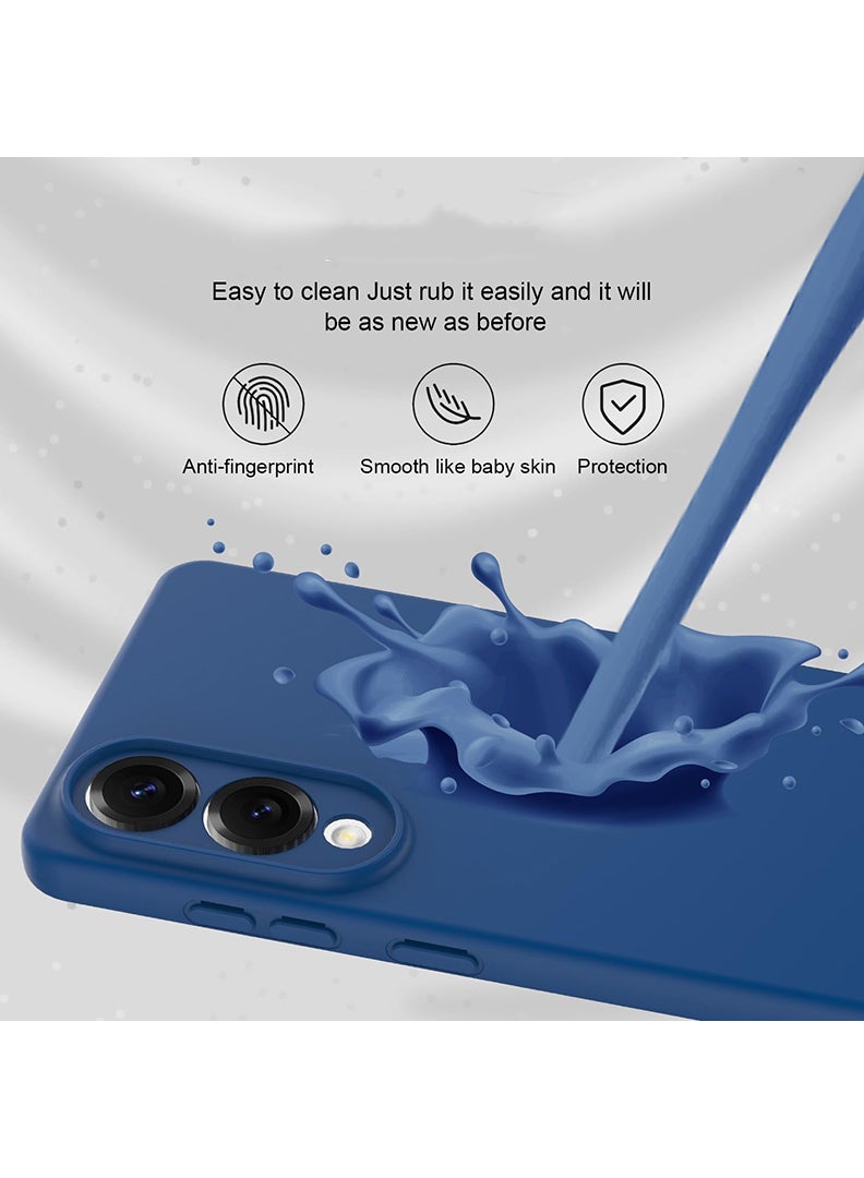 Case Up Compatible with Samsung Galaxy S25 Edge 6.66 Inch Case, Soft & Premium Liquid Silicone [Anti-Scratch Microfiber Lining] Shockproof Protective Slim Phone Cover for S25 Edge 2025, Blue - Image 4