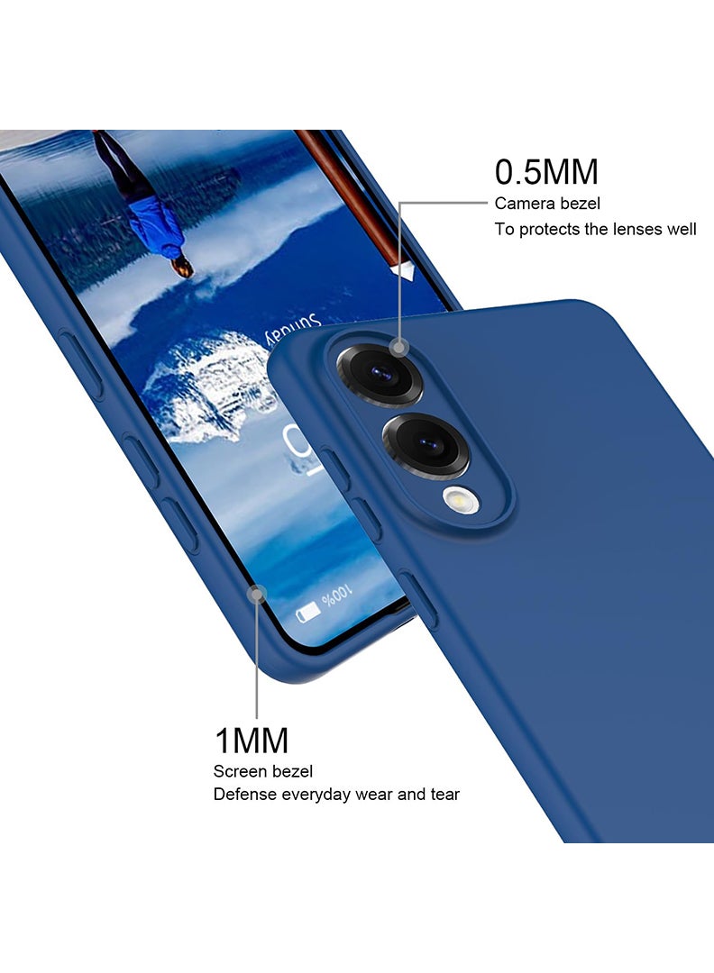 Case Up Compatible with Samsung Galaxy S25 Edge 6.66 Inch Case, Soft & Premium Liquid Silicone [Anti-Scratch Microfiber Lining] Shockproof Protective Slim Phone Cover for S25 Edge 2025, Blue - Image 2
