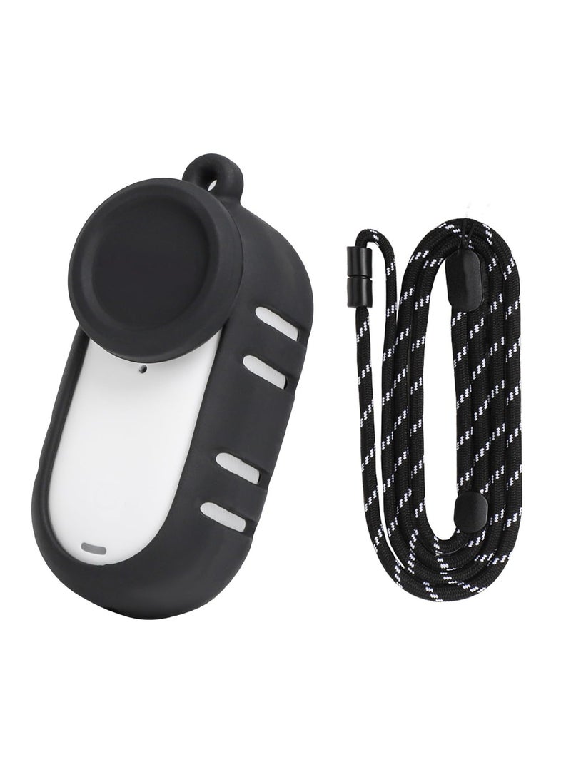 XICEN Silicone Case with Lens Cap for Insta360 GO 3S accessories, Camera Protective Cover for Insta360 GO 3S with Neck Hang Rope (Black)  - Image 1
