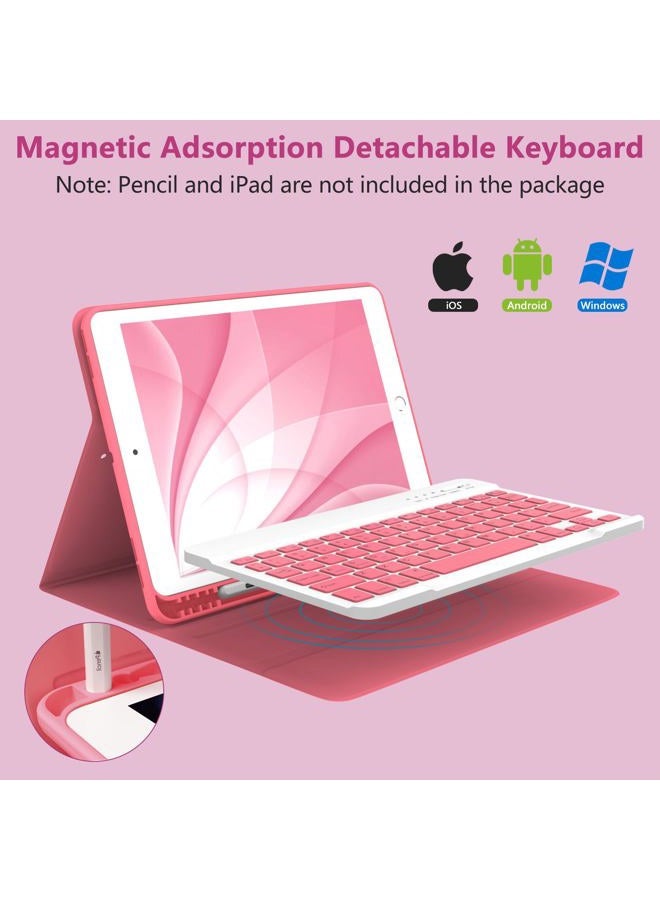 MMK Keyboard Case for iPad 10.2" 9th 8th 7th Generation, with Detachable Bluetooth Keyboard & Pencil Holder, for iPad 10.2 Inch/iPad Air 10.5"(3rd Gen)/iPad Pro 10.5", Auto Sleep/Wake Function- Watermelon - Image 4