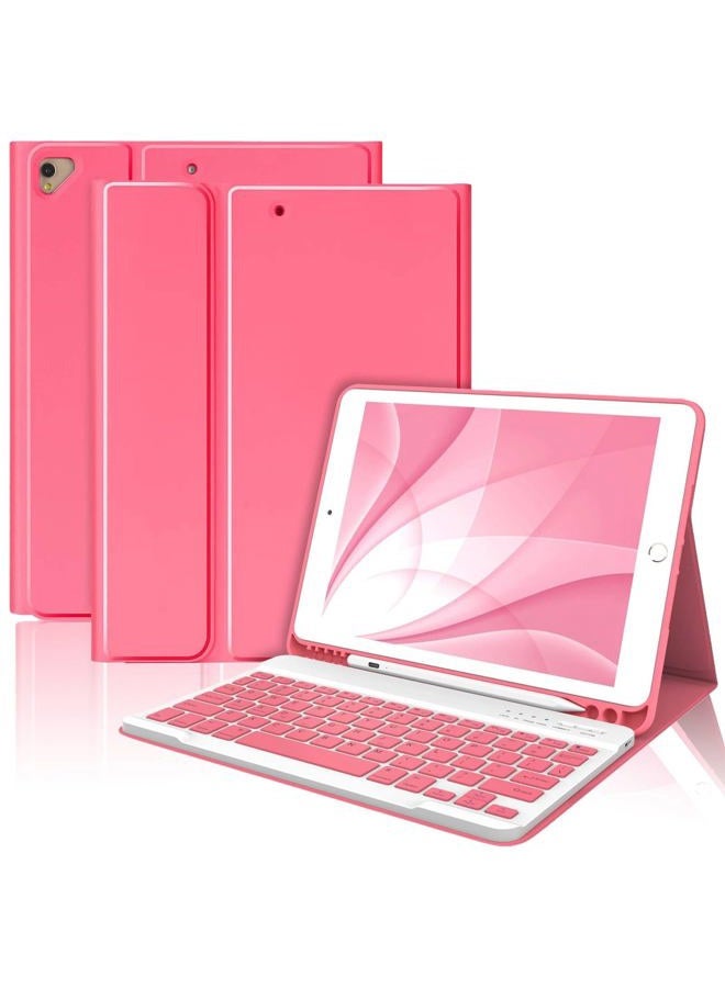 MMK Keyboard Case for iPad 10.2" 9th 8th 7th Generation, with Detachable Bluetooth Keyboard & Pencil Holder, for iPad 10.2 Inch/iPad Air 10.5"(3rd Gen)/iPad Pro 10.5", Auto Sleep/Wake Function- Watermelon - Image 1