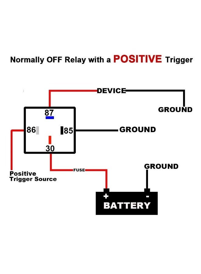 Automotive Waterproof Relay, 4-PIN 40/30 AMP 12 V DC Waterproof Relay with Harness - Heavy Duty 12 AWG Tinned Copper Wires 2 Pack SPST Automotive Relay - Image 4