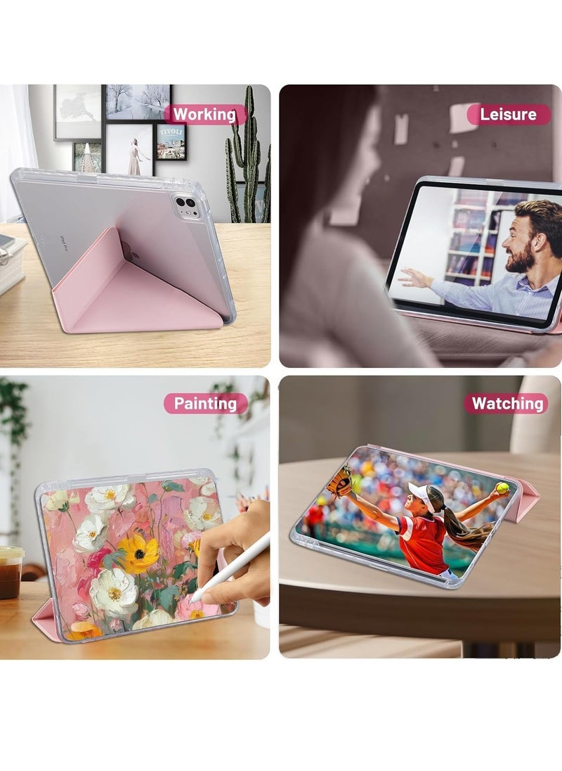 ELTRAZONE iPad Pro 11 Case 2024 (5th Generation, M4) – Pencil Holder, Adjustable Stand, Auto Sleep/Wake, Supports Apple Pencil Pro/USB-C, Slim Protective Case, Pink - Image 5