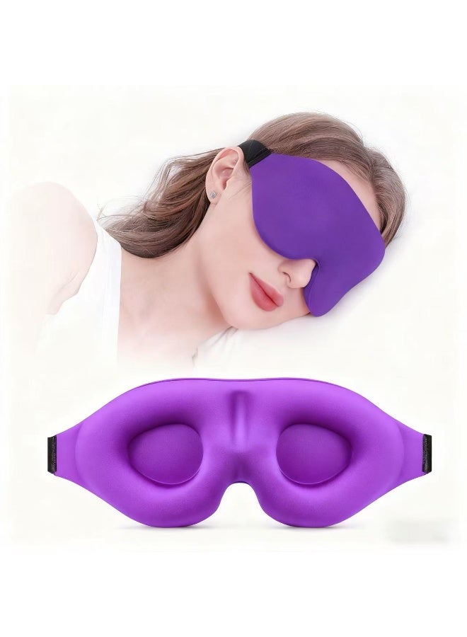 قناع نوم لمن ينامون على الجانب، قناع نوم ثلاثي الأبعاد باللون الوردي يحجب الضوء تمامًا، غطاء عيون ناعم ومسامي للنساء والرجال، عصابة عيون مريحة للغاية لا تسبب أي ضغط - Image 1