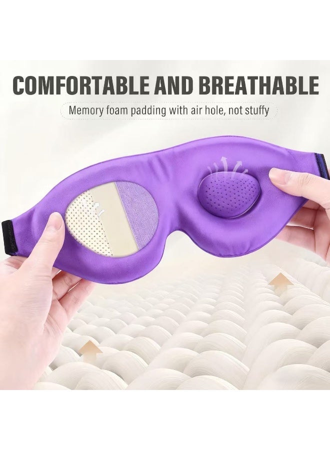 قناع نوم لمن ينامون على الجانب، قناع نوم ثلاثي الأبعاد باللون الوردي يحجب الضوء تمامًا، غطاء عيون ناعم ومسامي للنساء والرجال، عصابة عيون مريحة للغاية لا تسبب أي ضغط - Image 5