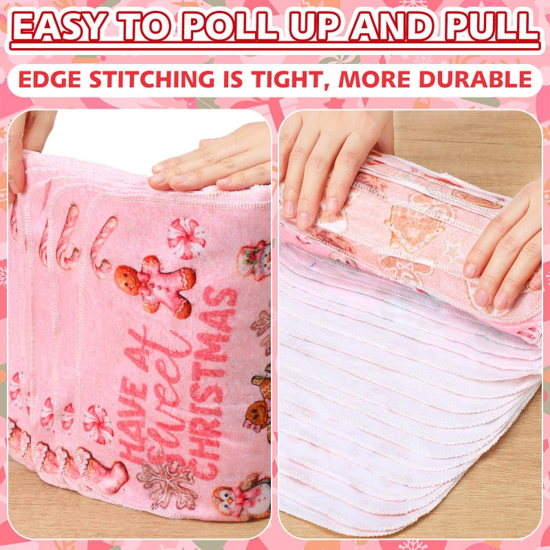Noveread 36 Pack Reusable Cleaning Cloths Washable Cotton Kitchen Dish Towels for Home Party Supplies Bulk, 9.84x11.81in (Pink Gingerbread) - Image 4