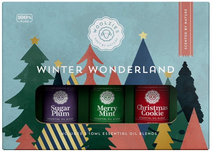 WINTER WONDERLAND HOLIDAY ESSENTIAL OIL SET OF 3 INCLUDES CHRISTMAS COOKIE SUGAR PLUM MERRY MINT 10ML