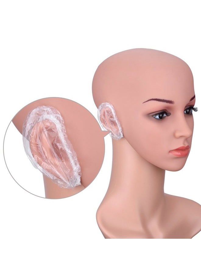 WILLBOND 200 Pack Clear Disposable Ear Protectors Waterproof Ear Covers for Hair Dye, Shower, Bathing  - Image 3