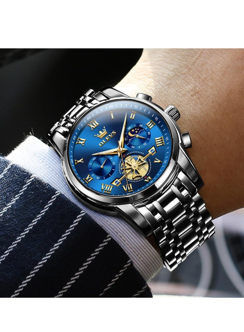 OLEVS Men's Waterproof Flywheel Multi-function Luminous Watch 2859 - Image 3