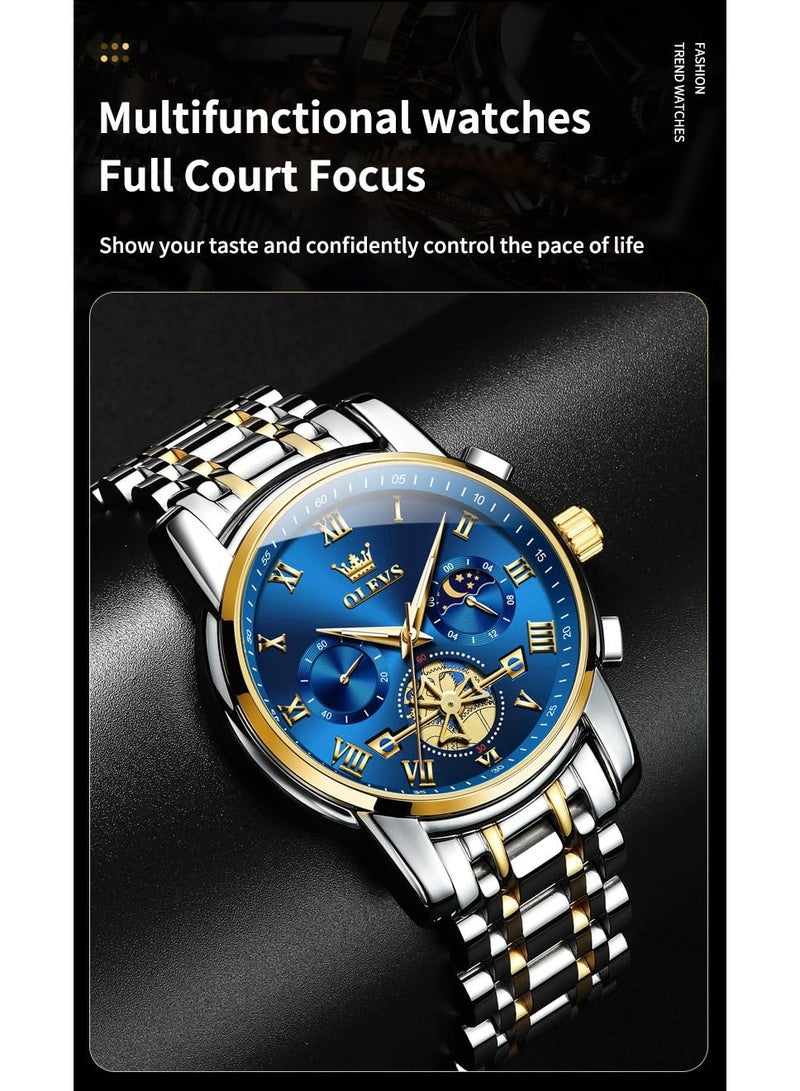 OLEVS Men's Waterproof Flywheel Multi-function Luminous Watch 2859 - Image 4